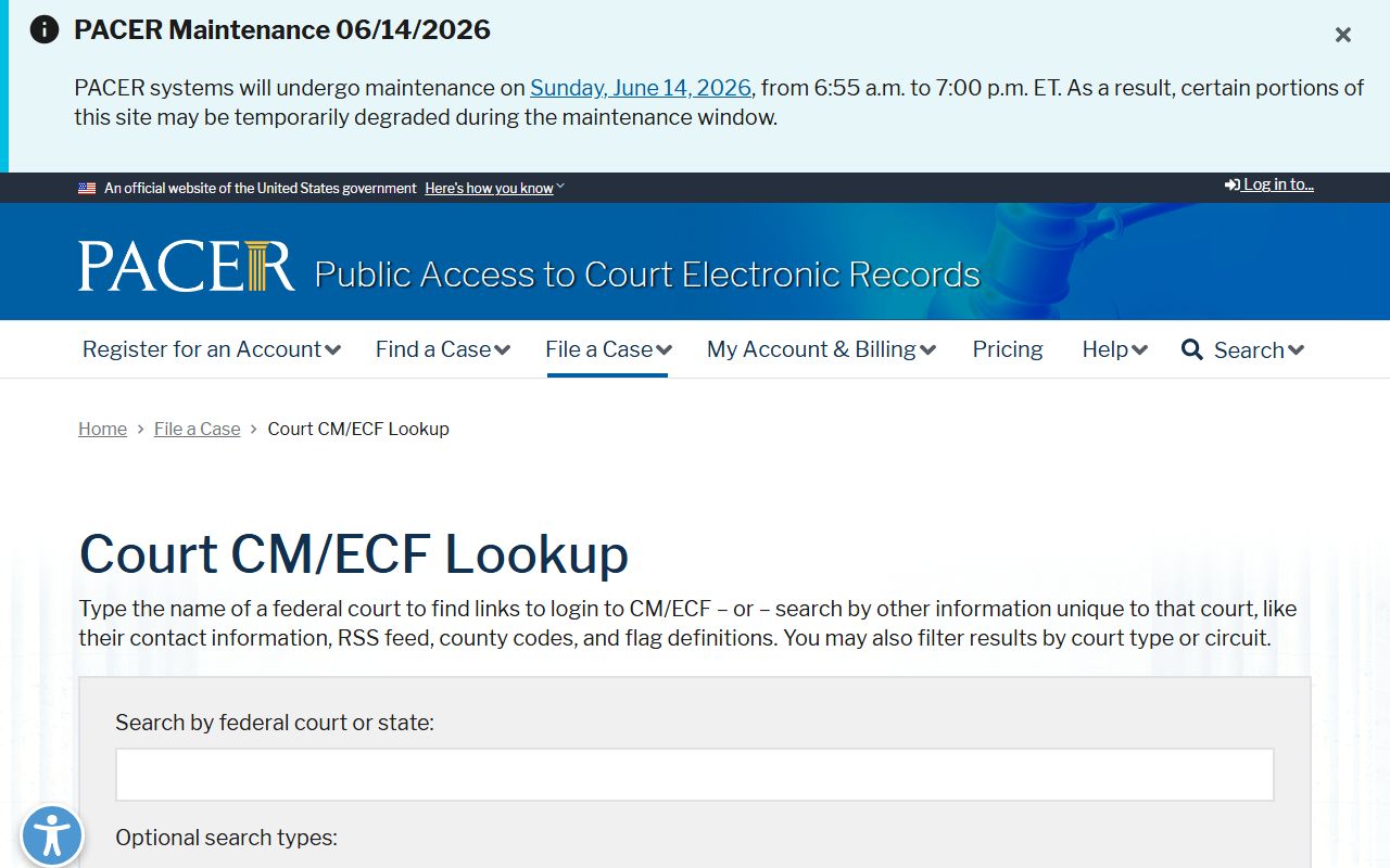 Lane County court records PACER court lookup
